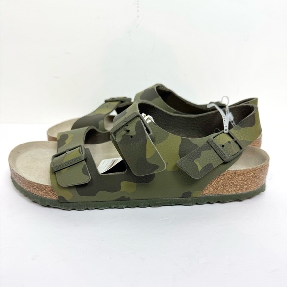 NEW Birkenstock Milano Soft Footbed Desert Soil Camo Green Sandals Men's Size 45 - Picture 1 of 9